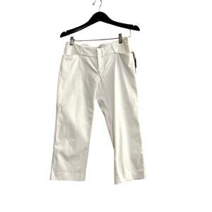 Mossimo size 6 cropped white pants stretch mid-rise straight new with tags